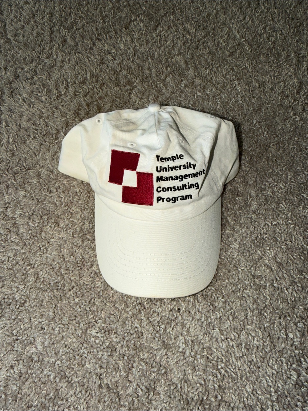 Temple University Management Consulting Program White & Red Cap